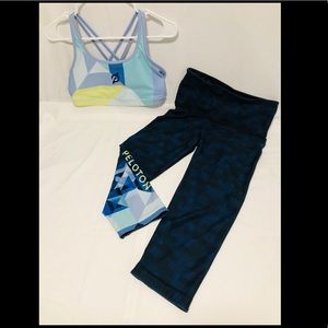 Peloton women’s fitness apparel, size medium, bra and high waisted capri set.
